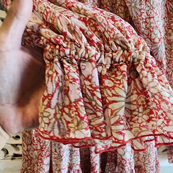 Free People Feeling Groovy Maxi Dress Red Combo M - Picture 12 of 15